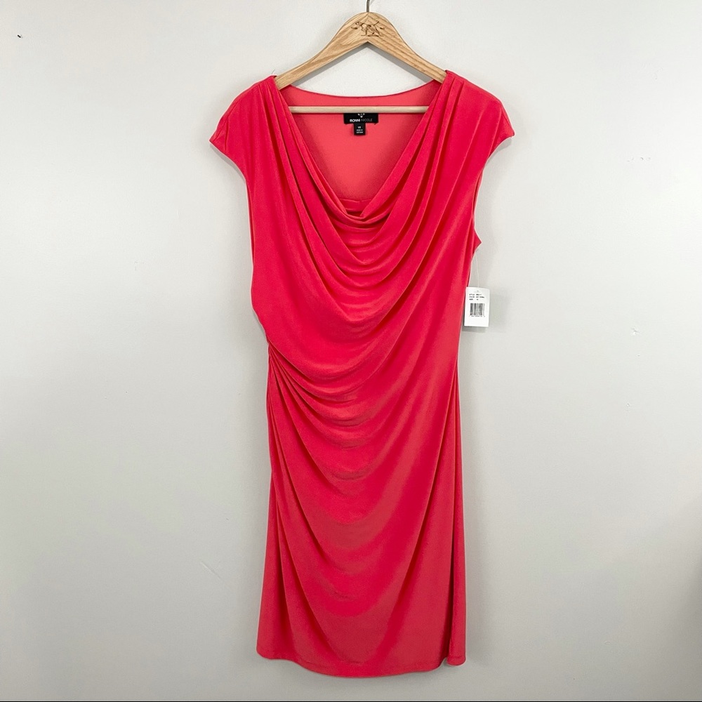 Ronni Nicole NWT Hot Coral Ruched Dress